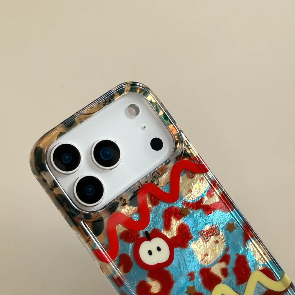 حافة مستقيمة الربط ليوبارد طباعة kt مناسبة لحالة هاتف أبل 17 برو 16 15 14 13 برو ماكس جراب هاتف مع الملحقات