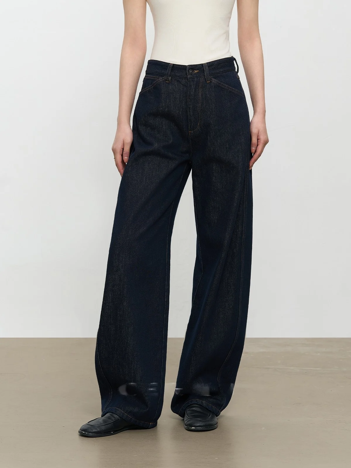 

Джинсовые брюки свободного кроя с высокой талией. Женские повседневные широкие брюки. Бамбуковый вискоза, хлопок, синие джинсы с высокой талией. Банан-мав.