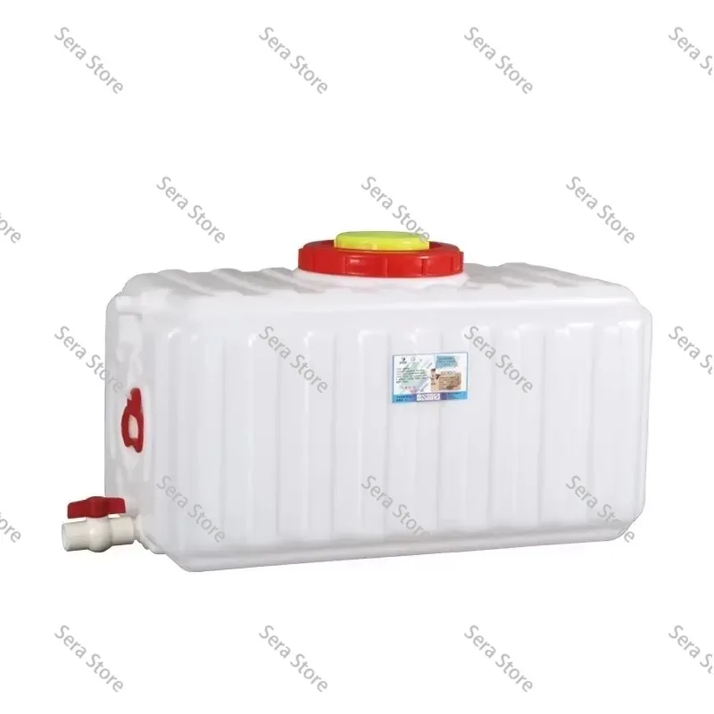 New 50-200L Polyethylene Plastic Bucket Thickened Enlarged Outdoor Horizontal Square Water Storage Tank with Lid for Home Garden