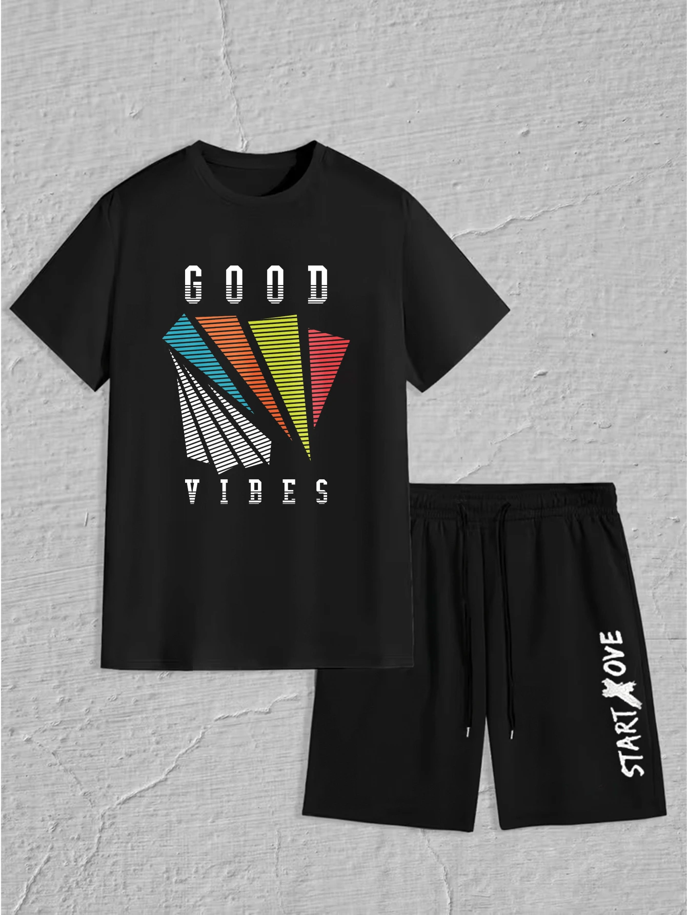 men's set 2025 Summer sports Graphic new men's sets crewneck men's clothing men's suits training suit set men Printed