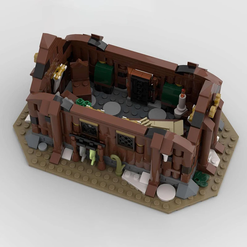 Middeleeuws Street View Model Moc Gebouw Bakstenen Viking Dorpshuis Modulaire Technologie Geschenken Vakantie Assembleren Kinderen Speelgoed Pak