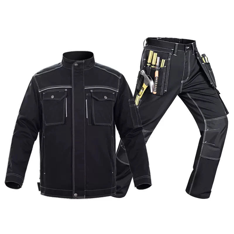 Working Pants Men Workwear Uniform Coat Work Clothing Sets Jackets Pants Long Sleeve Factory Repair Mechanical Protection Hi Vis