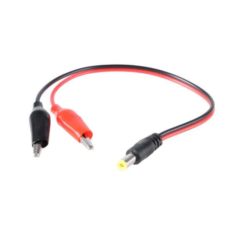 ยืดหยุ่น 26 ซม.แบตเตอรี่ สายชายหญิง DC5.5x2.1mm ตัวเชื่อมต่อคลิปจระเข้สำหรับลำโพง,แฟนๆ