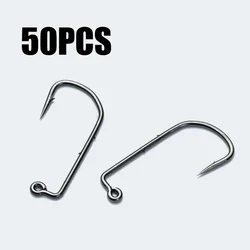 50PCS 90 Degree Jig Fly Hooks Size4# 2# 1# 1/0# 2/0# Tying Strong Wire Saltwater Freshwater Fish Hook Aberdeen Jig Fishing