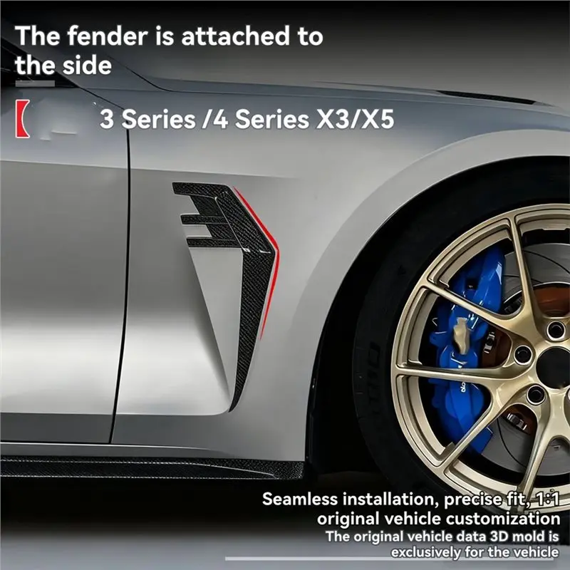 A54P-Car الجانب مدخل تنفيس الكسوة الخائن الجناح درابزين لسيارات BMW 3 Series 4 Series G22 G23 X3 X5 2020-التعديل الخارجي الكربون F