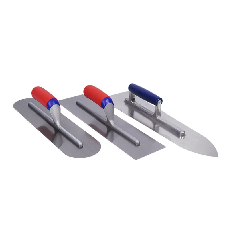 Carbon Steel Blade Plastic Handle Rounded Front Finishing Plaster Trowel Construction Concrete Spatula Tool