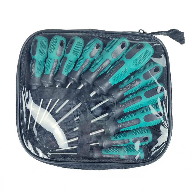 Jeu de tournevis Torx magnétiques de précision T5 T6 T7 T8 T9 T10 T15 T20 T25 T27 T30 Kit d'outils manuels de réparation de contrôleur de sécurité Torx