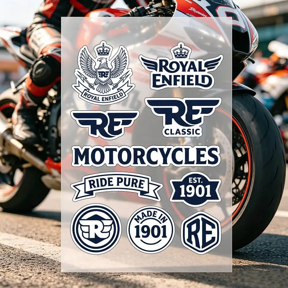 Motorradaufkleber sind reflektierend, langlebig, leicht abziehbar und sehr dekorativ von R-Royal E-Enfield.