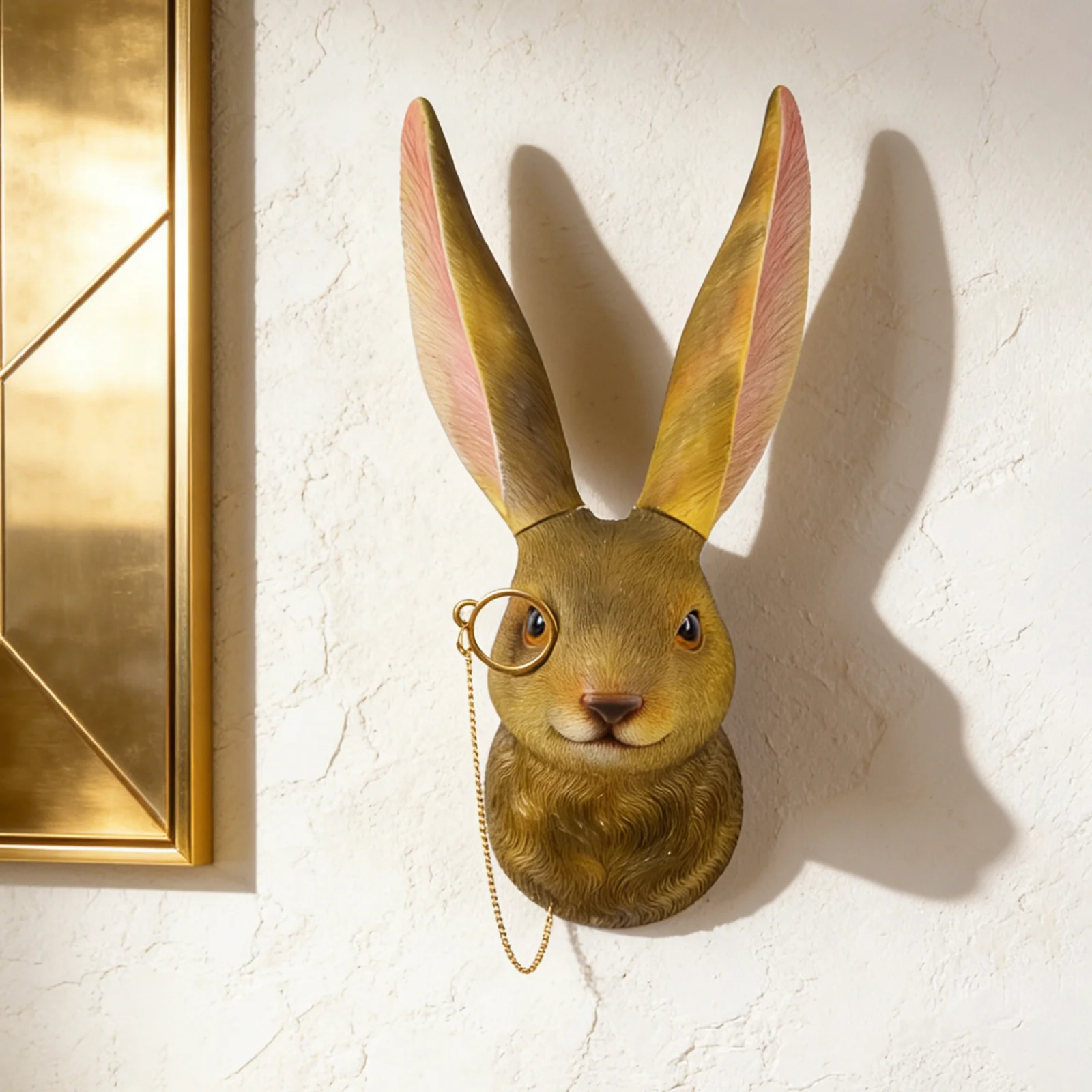 天然のアンテロープの頭部をモチーフにした壁飾り、金色のメガネ - Resin Art Sculptures のレビューと価格
