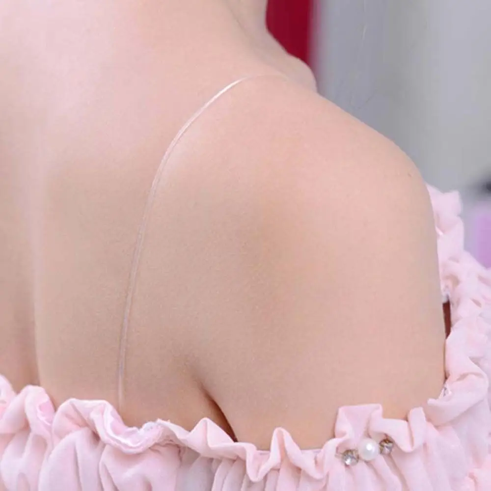 Sexy Women Non-slip Sling All-match Elastic Transparent Bra Straps Adjustable Bra Belt Invisible Bra Strap Thin Shoulder Straps