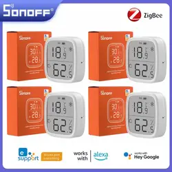 SONOFF-Sensor de temperatura y humedad para el hogar, dispositivo inteligente de automatización del hogar, Monitor en tiempo Real, Ewelink, Alexa, asistente de Google Home, Zigbee SNZB-02D