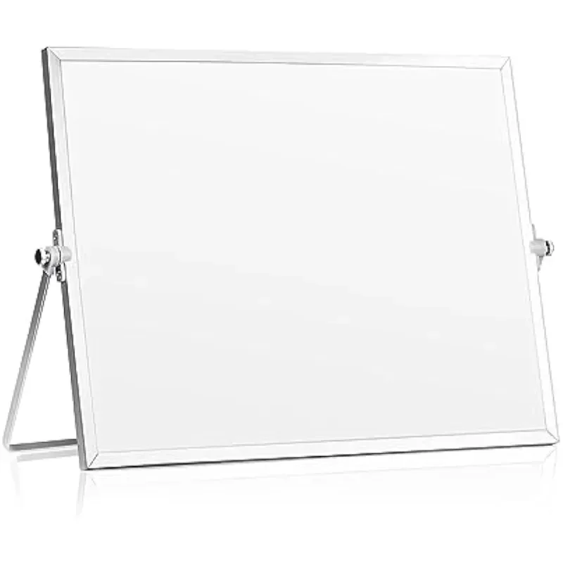 Tableau blanc magnétique de bureau avec support, tableau effaçable à sec, tableau blanc portable double face, liste de tâches, mémo des étudiants