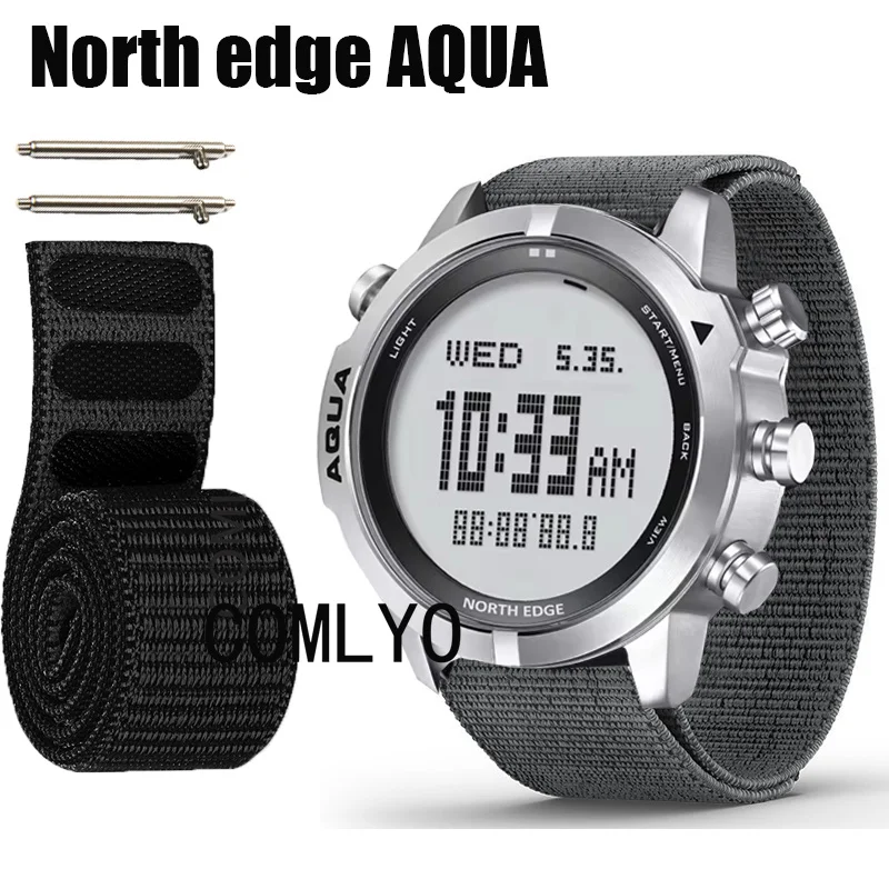 

Ремешок для часов North Edge AQUA, нейлоновый ремешок для часов, мягкий ремень с крючком и внешний вид