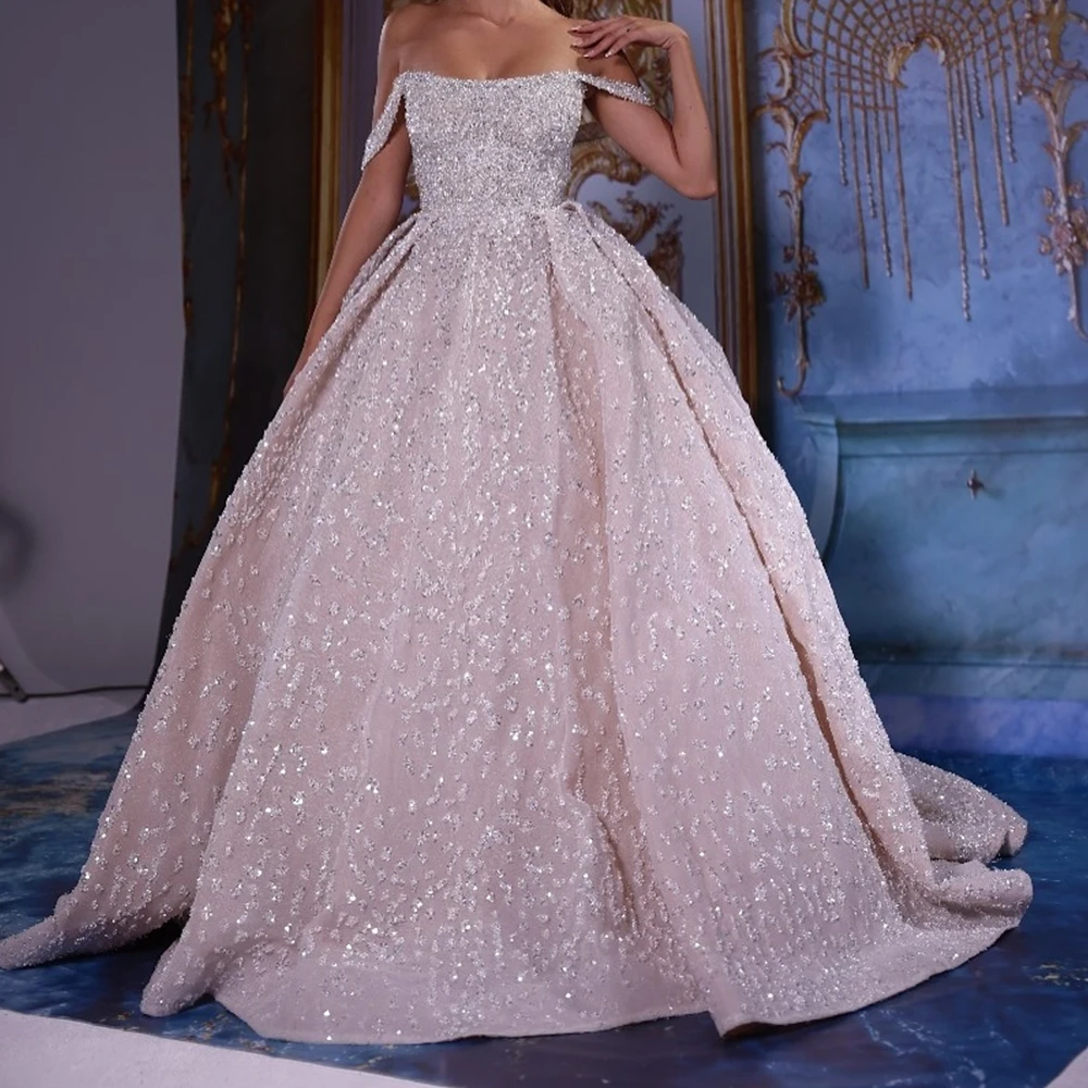

Customized Fashion Crystal Strapless Off the Shoulder Jersey Sleeveless Evening Dress Delicate Floor Length Vestido De Noche
