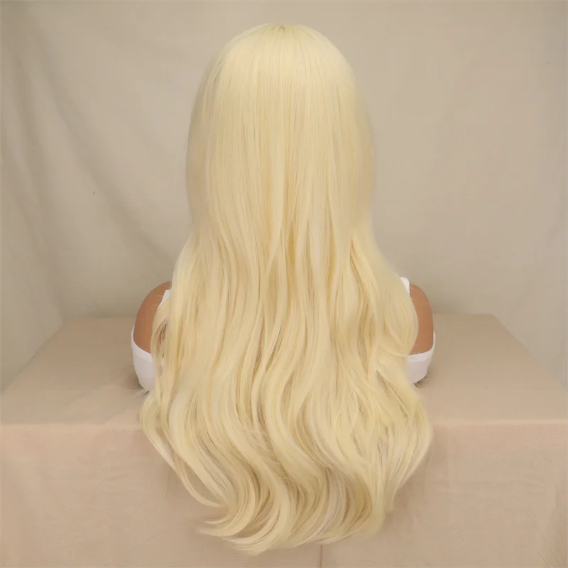 Ken Barbi Cosplay Wig Long Blonde Wave Hair Wig Women Daily Party Synthetic Heat Resistant Curly Wig Girls Halloween Cosplay