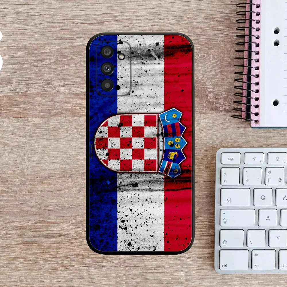 Croatia Banner Flag Phone Case For Samsung Galaxy A13,A21s,A22,A31,A32,A52,A53,A71,A80,A91 Soft Black Cover