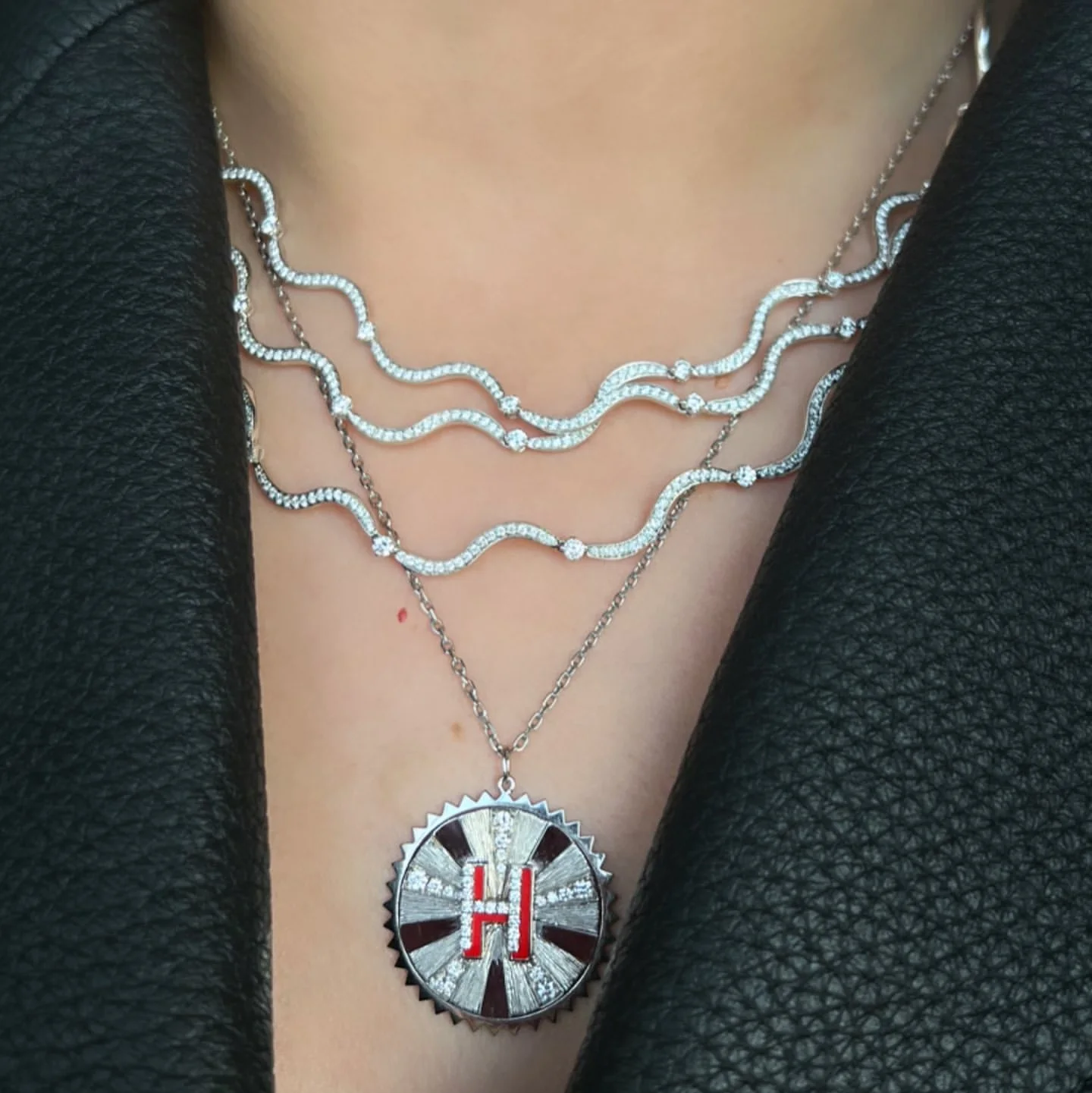2024 New Arrived High Quality Women Choker Micro Paved 5A Cubic Zirconia CZ Wave Bar Link Chain Necklace