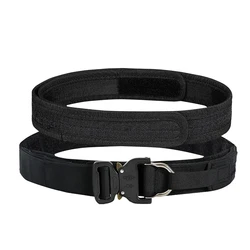 Cool Military Tactical Belt for Men Work Outdoor Hiking Heavy Duty Quick Release Nylon Web Rigger Belt with Inner and Outer