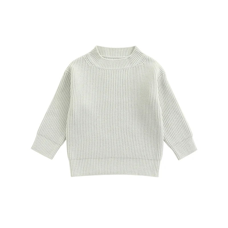 Winter Unisex Baby Toddler Boy Girl Pullover Sweater Long Sleeve Solid Warm Oversized Knit Sweater Kids