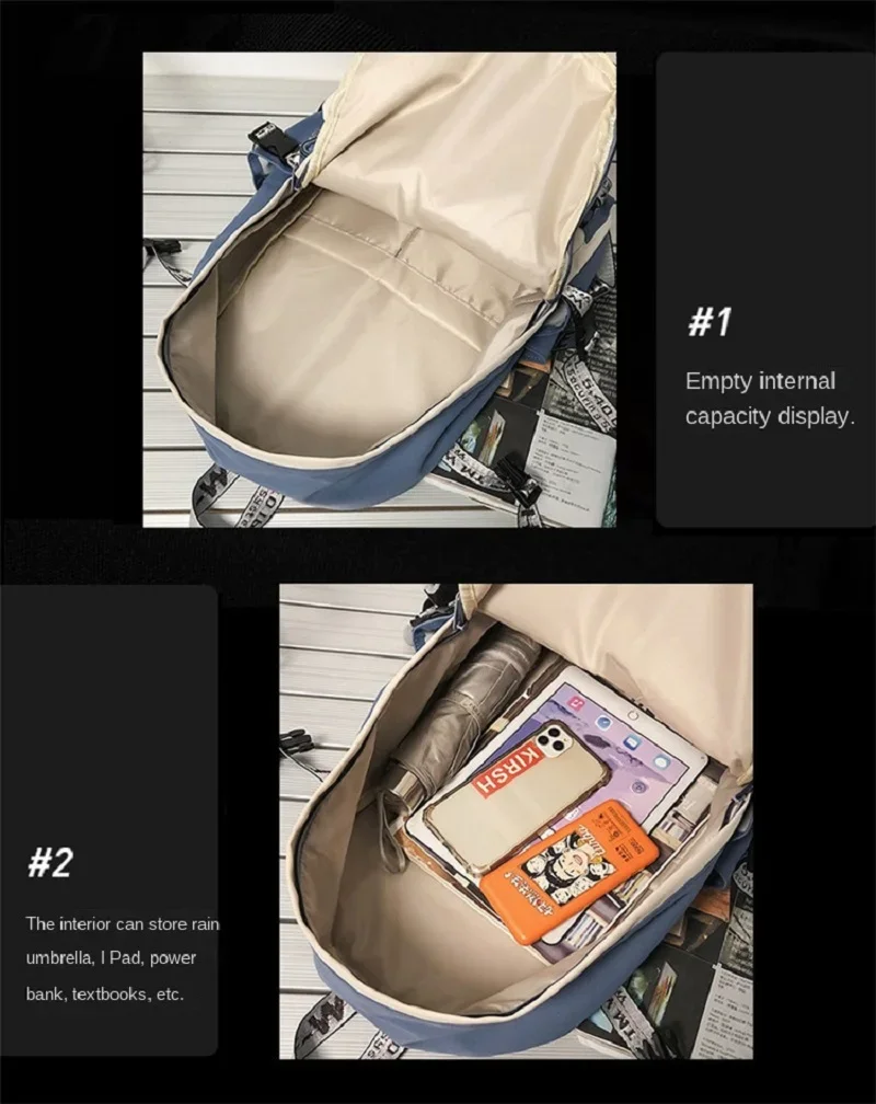 Korean schoolbag female student backpack large capacity fashion boy backpack computer bag femal school backpack  school bags