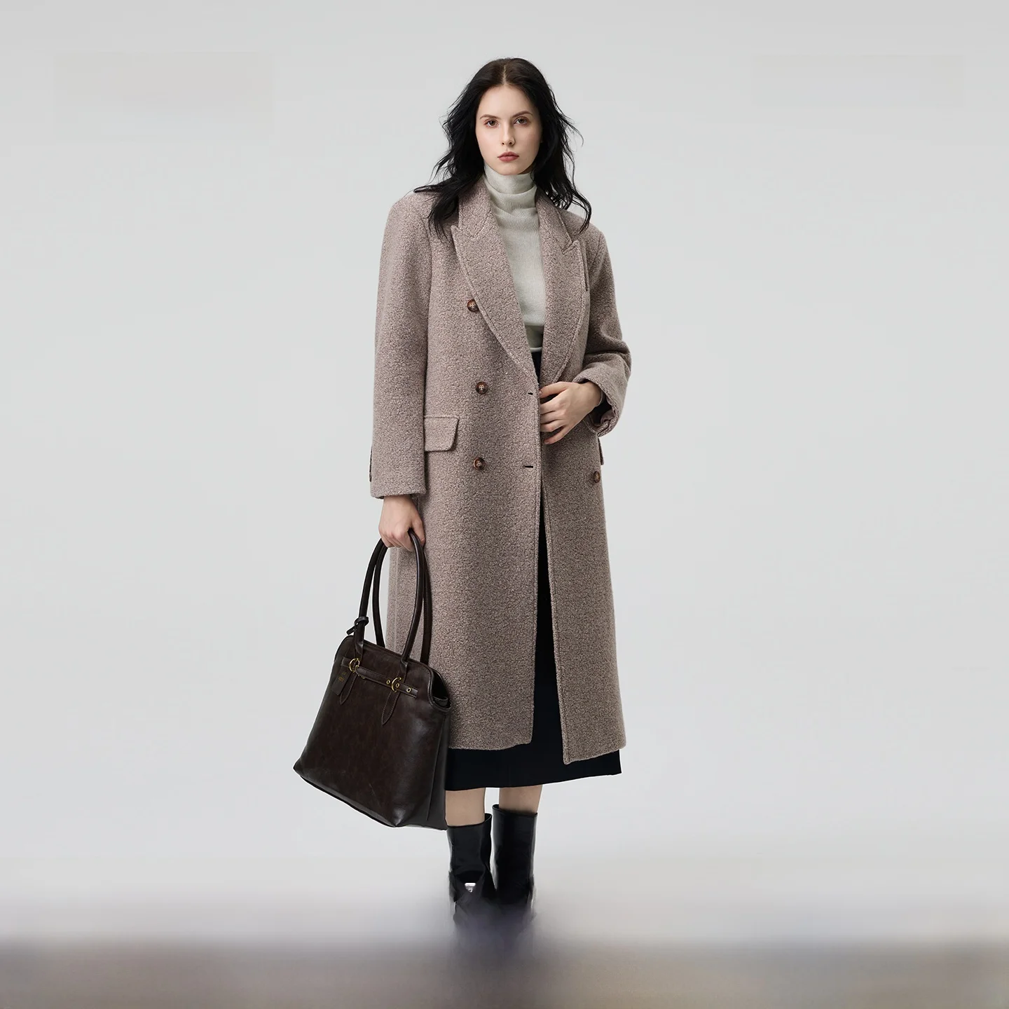 

Шерстяное пальто ZYTA2025 осенне-зимнее, новое, средней длины, с двойными пуговицами Gunlo, вязаное, для женщин