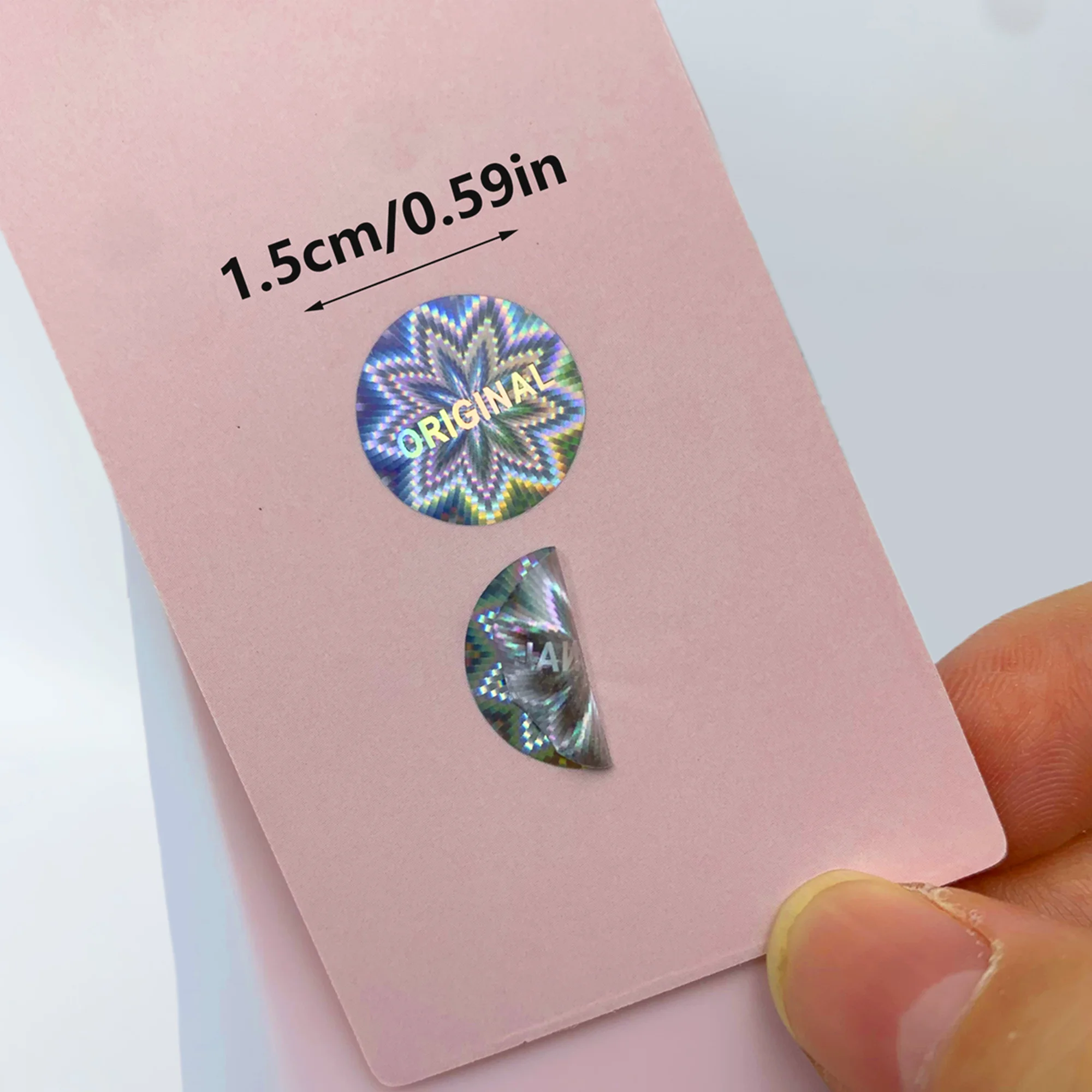 1000pcs Rainbow Glowing Shiny Holographic Stickers, 1.5cm Easy to Remove, Reusable Commercial Decorative label sticker for Cards