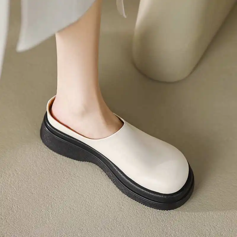 out of stock Superstar Thick Bottom Casual Spring Shoes Slip on Concise Slip on Slingback Mules Elegant Office Lady Women Pumps