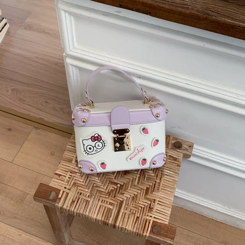 

Kawaii Kitty Cute Box Bag for Women Versatile Single Shoulder Crossbody Fashion Exquisite Handbag Daily Casual Matching