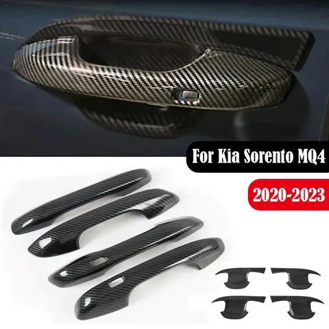 Kia Sorento MQ4 2020 2021 2022 2023 자동차 탄소 섬유 외부 도어 핸들 그릇 몰딩 커버 트림 스티커 장식 액세서리