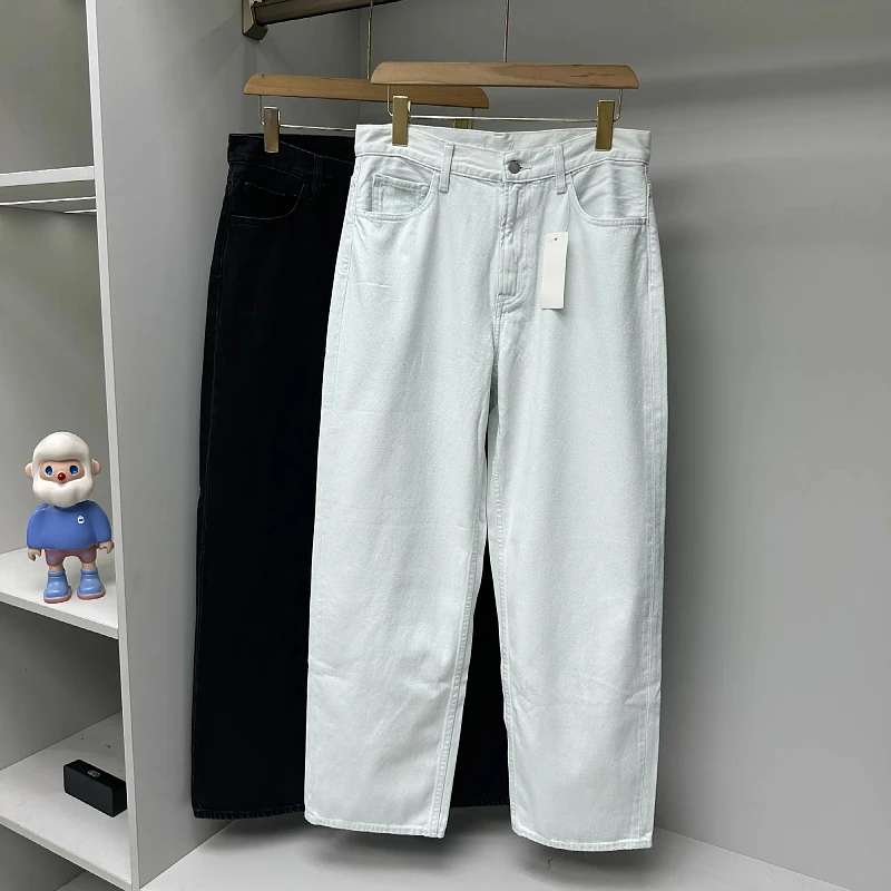 

Retro Japanese Sle Men's Cotton Denim Jeans Versatile Loose Fit Soft Waed Casual Straight Leg Pants All Season Wear