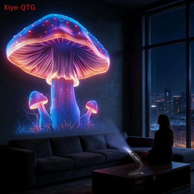 New LED USB Mushroom Projection Light Dreamy Leaf And Starry Sky Projector Lamp Decorative Light For Ceiling Wall Night Light