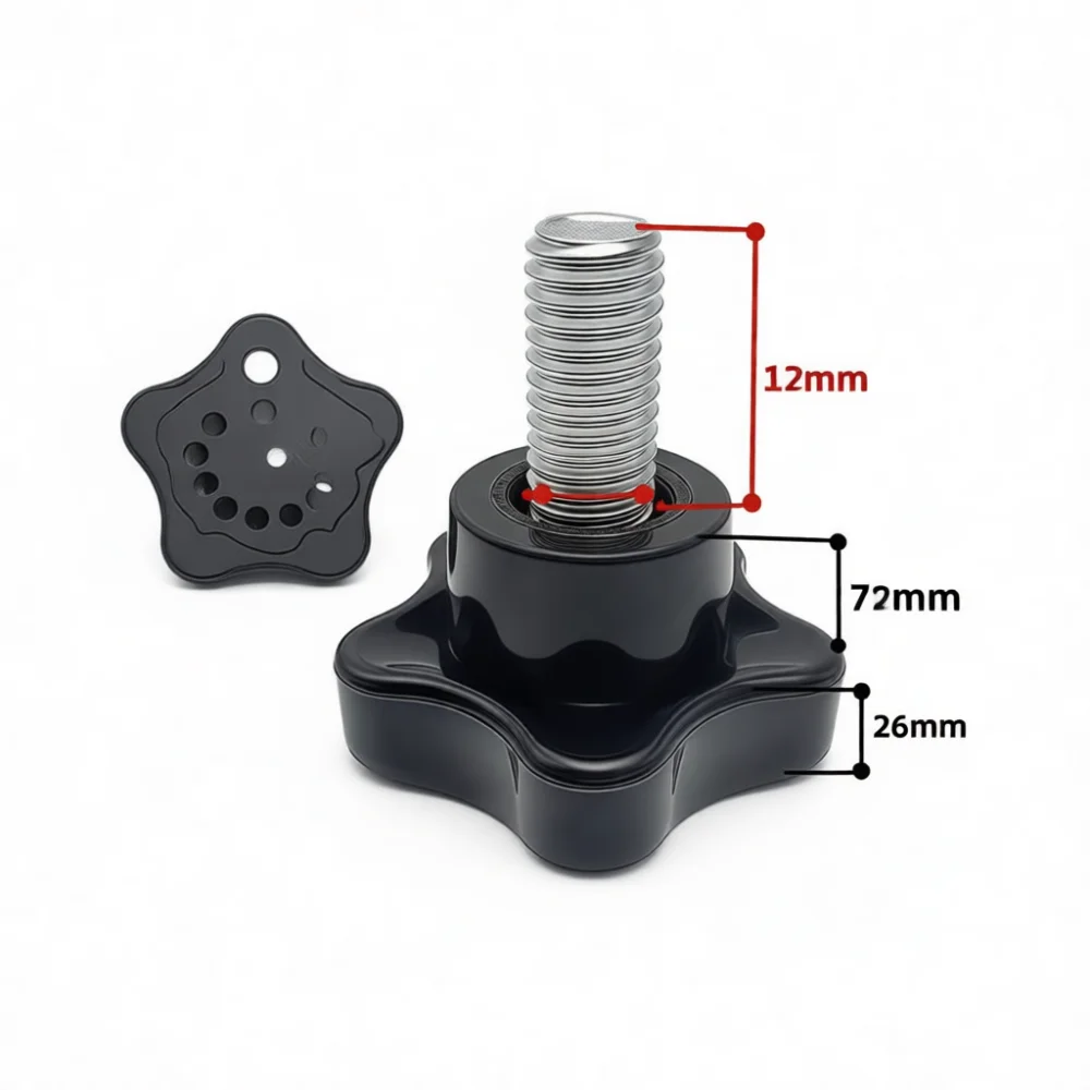 Hand Knob Screw Star Shaped Handle Bolt Threaded Fastener Industrial Machine Plastic Grip Manual Tightening Hardware Tool