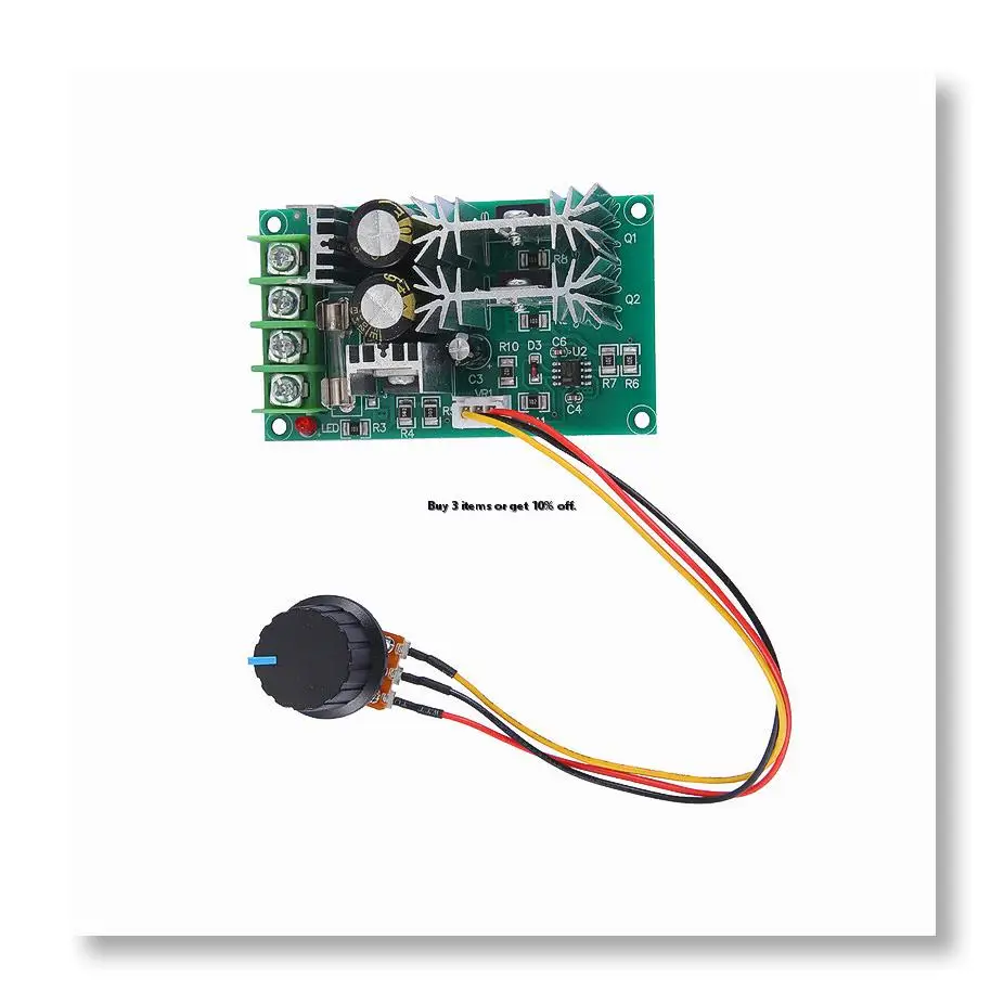 ●20A PWM DC Motor Speed Controller 12V 24V 36V 48V with Potentiometer Knob Switch