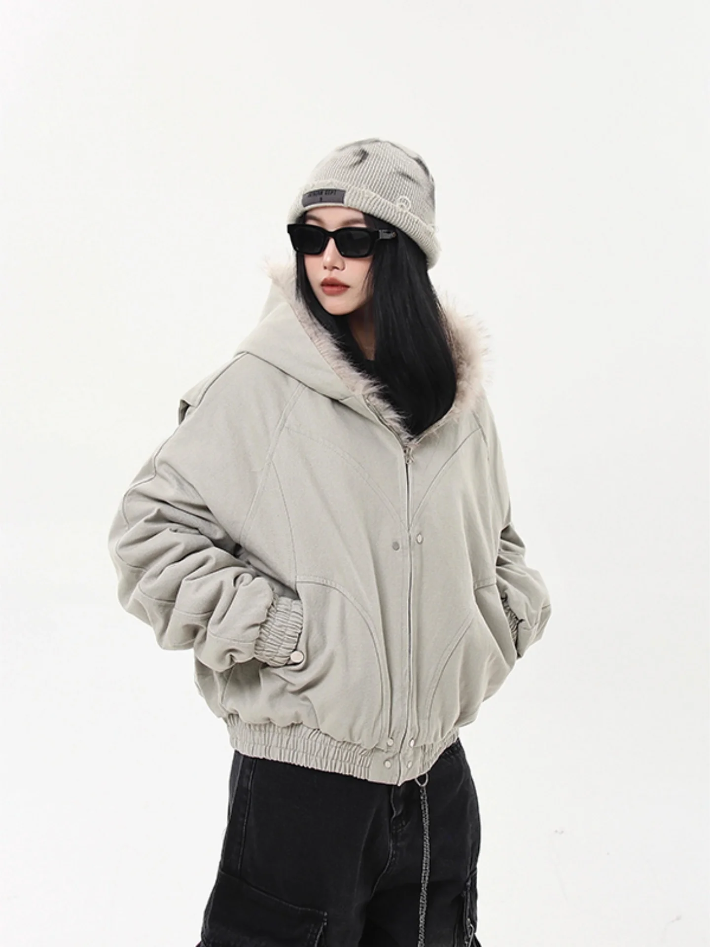 

Мужская утепленная хлопковая куртка в американском стиле с флисовой подкладкой, зимняя теплая износостойкая куртка Cleanfit, молодежная повседневная одежда