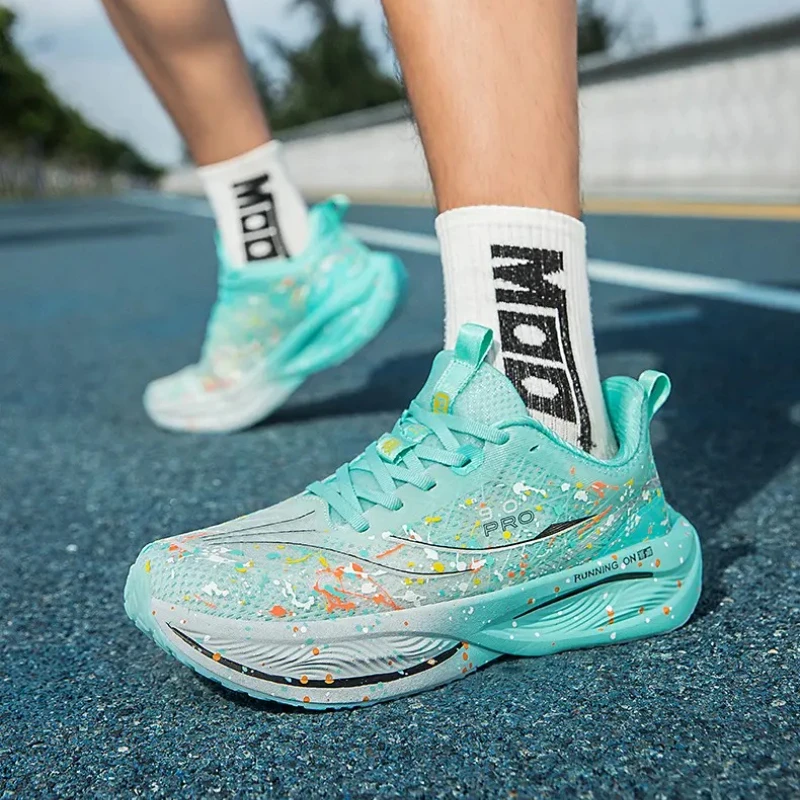 

Marathon Air Cushion Carbon Plate Sports Running Shoes Men Breathable Lightweight Women Comfortable Nonskid Speciality Sneakers