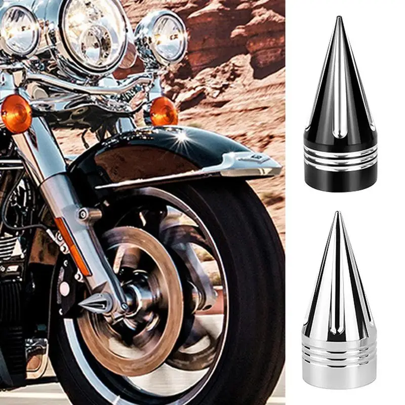 Universal Waterproof Axle Cap Covers 2pcs Motorcycle Front Axle Nut Covers Aluminum Alloy Spike Caps Bike Styling Accessories