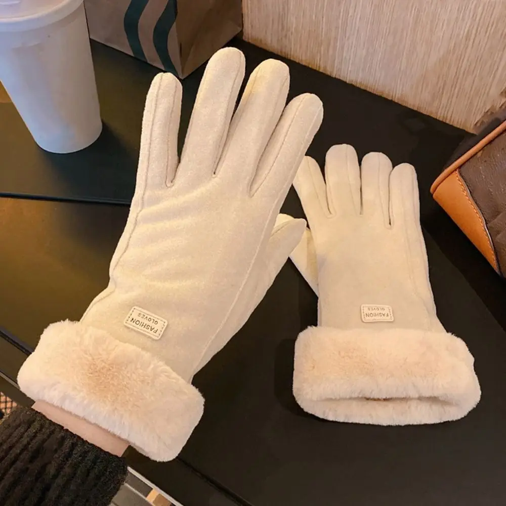 

Cute Velvet Plush Gloves Thick Soft Winter Gloves Warm Windproof Women Mittens Winter