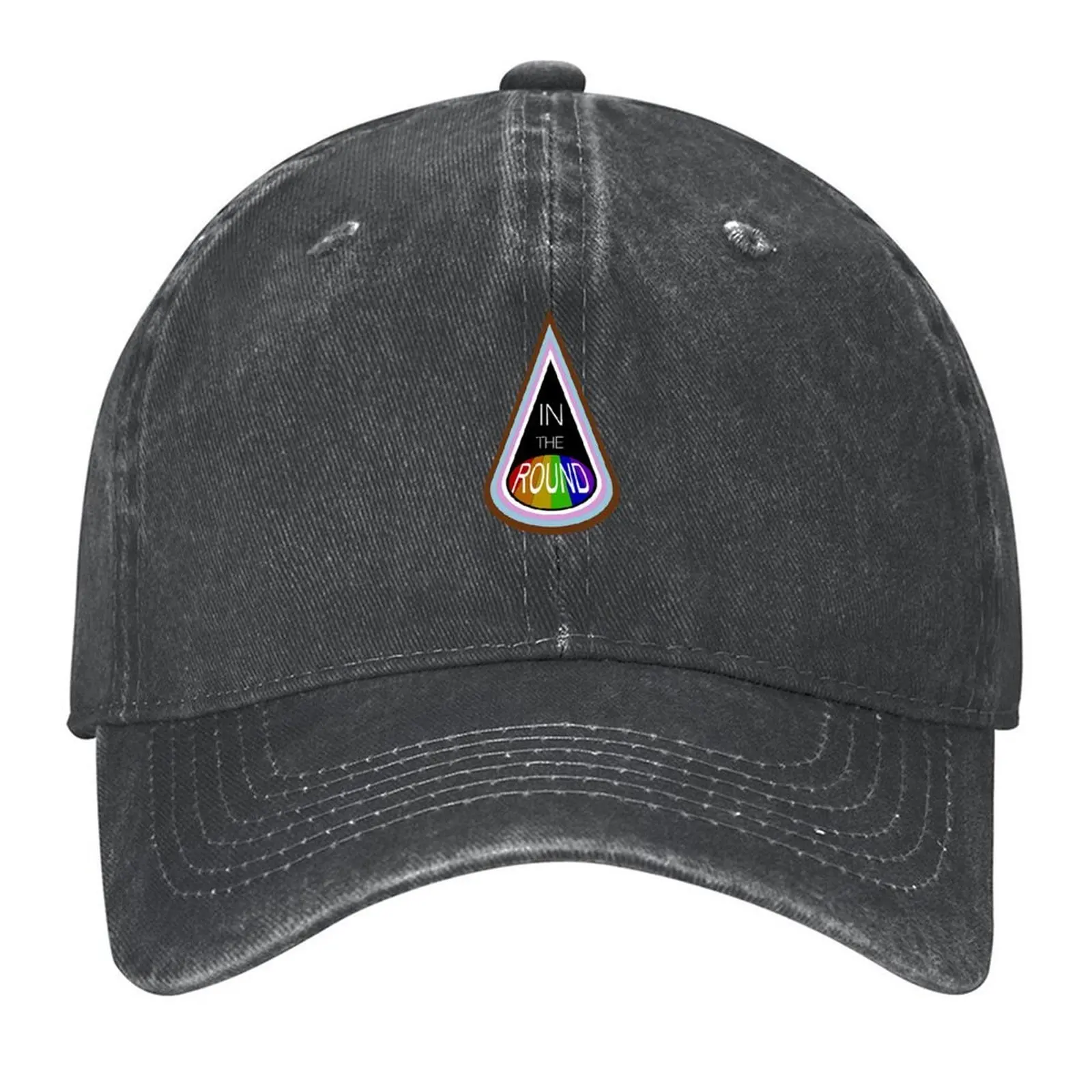 

В круглом логотипе -- Бейсбольная кепка Progress Pride Flag Спортивная кепка Солнцезащитные зимние шапки для мужчин Одежда для гольфа Мужчины Женщины