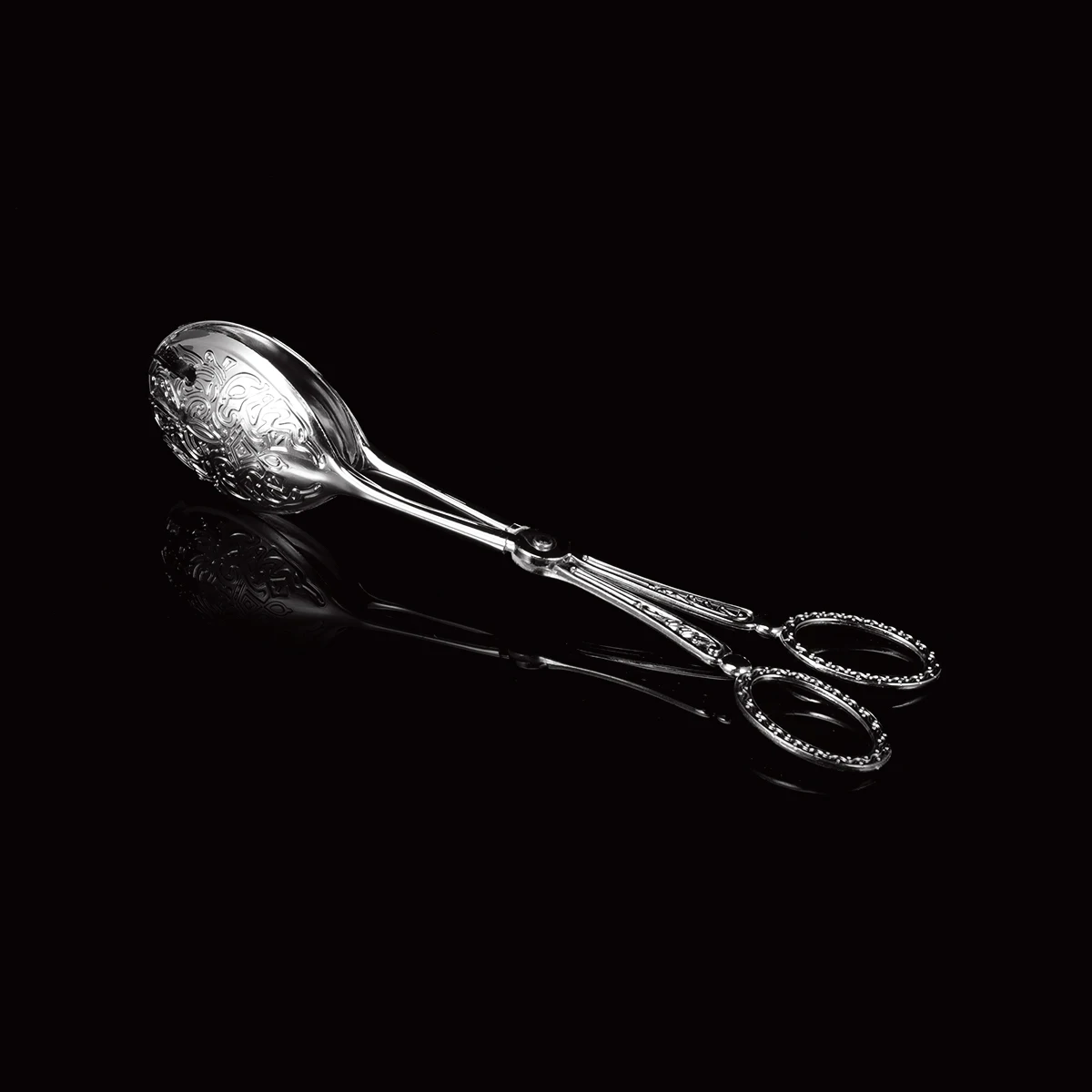 

Винтажный стиль, щипцы для шведского стола с тиснением головы, сервировка торта, серебряные кухонные щипцы для еды, большая голова, термостойкие, легкие