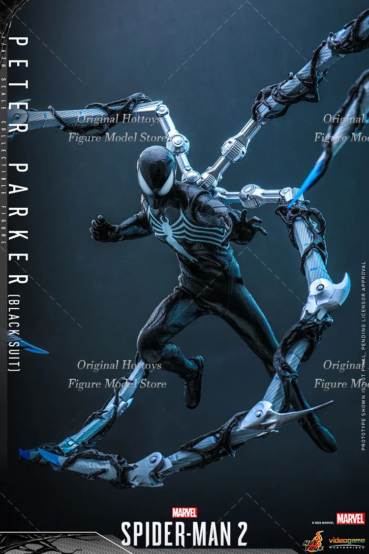 HOTTOYS HT VGM56 1/6 Scale Male Soldier Marvel Spider Man 2 Peter Parker Black Suit Full Set 12-inch Action Figure Model Gifts