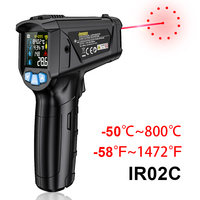 Digital Infrared Thermometer Kitchen High Temperature Meter Gun Double Laser Pyrometer IR02 Heat Meter Outdoor Food Thermometers