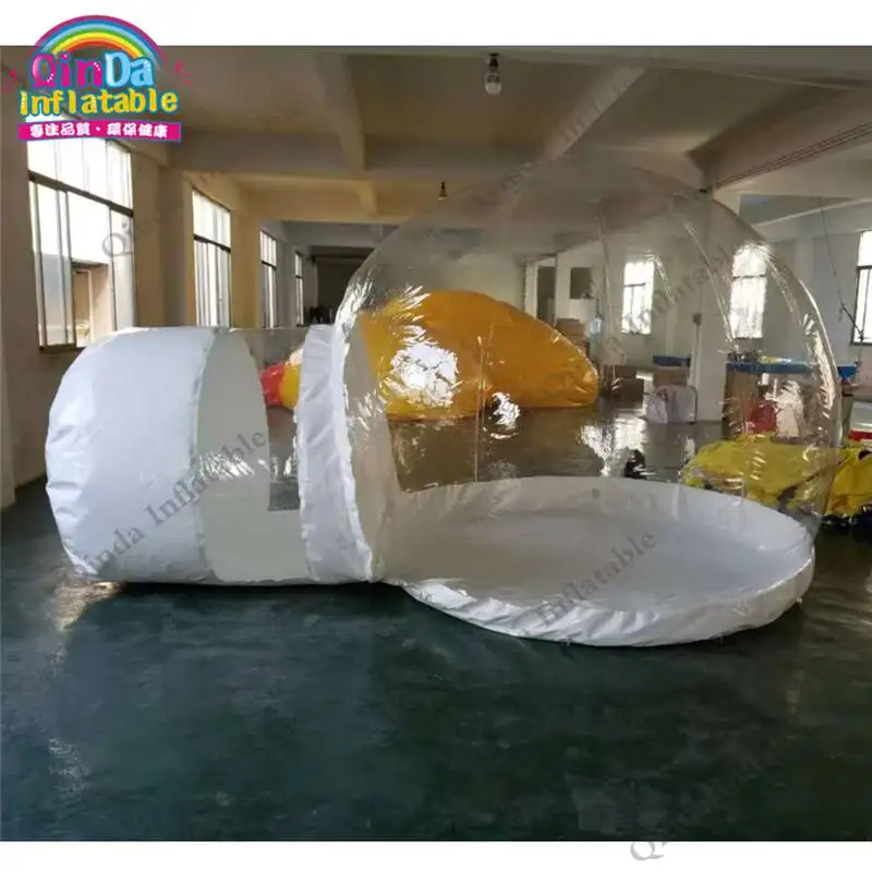 Gran oferta 2018, tienda de campaña inflable iglú, tienda de burbujas de cristal inflable, habitación de burbujas inflable con bomba de aire gratis