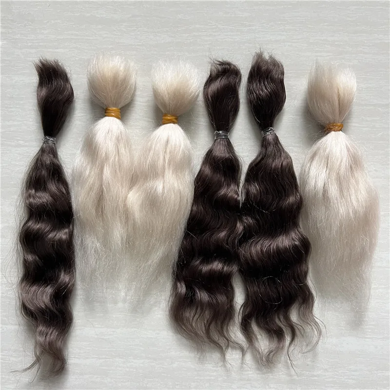 100% Pure Mohair Reborn Dolls Hair With Light Golden Tea Brown Fit For DIY Reborn Baby Doll Wig Easy To Wash And Root