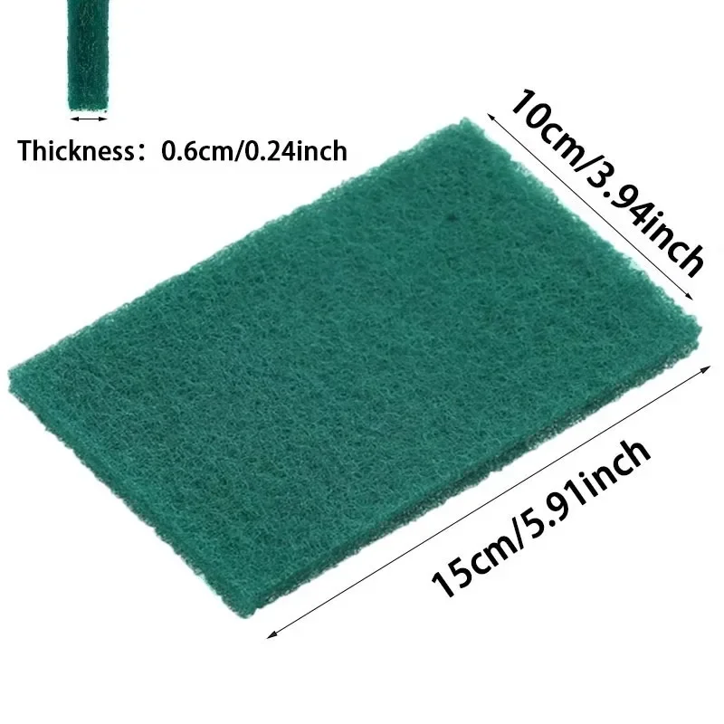 10/20/30PCS Green Rectangle Scrub Pads Kitchen Scrub Pads Reusable Household Cleaning Oil Removal Dishwashing Pot Dishes