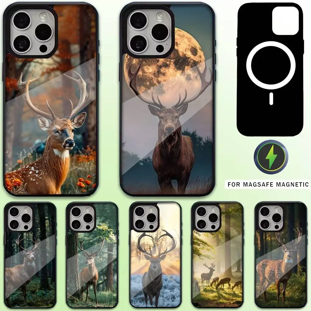 

Deer Phone Case For iPhone17,16,15,14,13,12,11 Plus,Pro Max Magnetic For Magsafe Wireless Charging