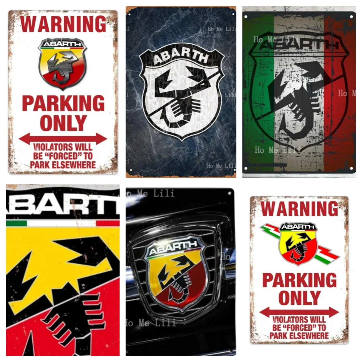 Abarth Parking Only Poster Plate Decor Plaque Retro Man Cave Home Wall Decor Vintage Garage Bar Club Cafe