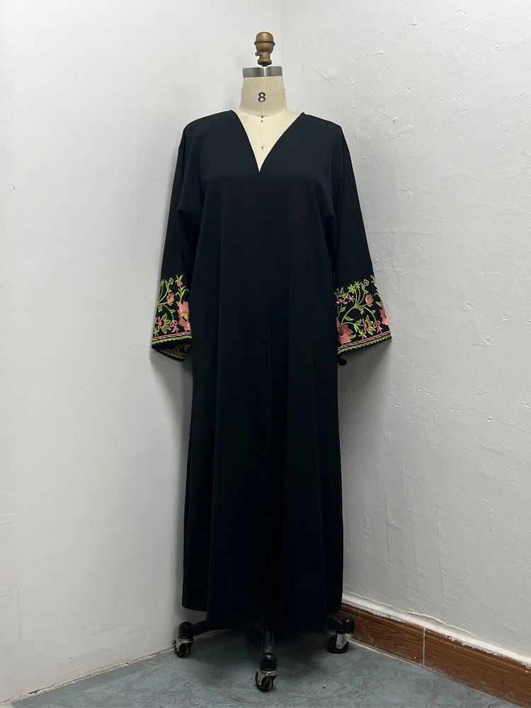 عيد المرأة عباية إسلامية فستان سترة مطرزة قفطان حفلة جلابية رمضان عبايات طويلة فيستدوس لارجوس رداء عربي طويل