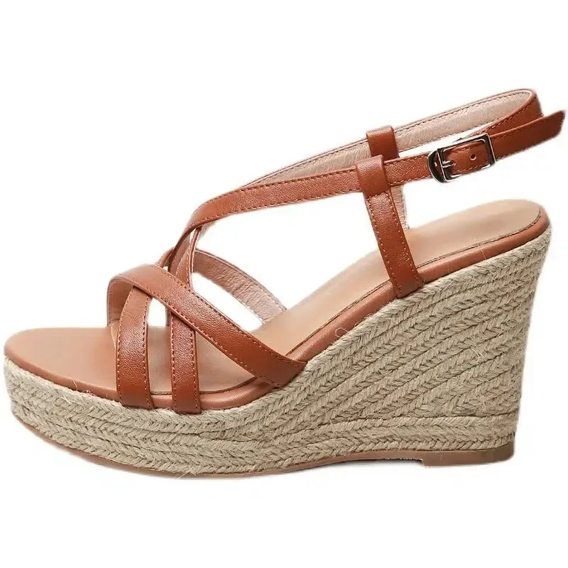 

Size 31-432023 Women's Summer and Autumn New Style Slope Heel Beach Sandals Platform Open toed Sandals Women's Shoes W286