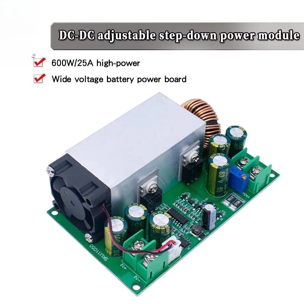Regulador Buck de 600W, voltaje constante, corriente constante, módulo de fuente de alimentación ajustable, convertidor Buck DC