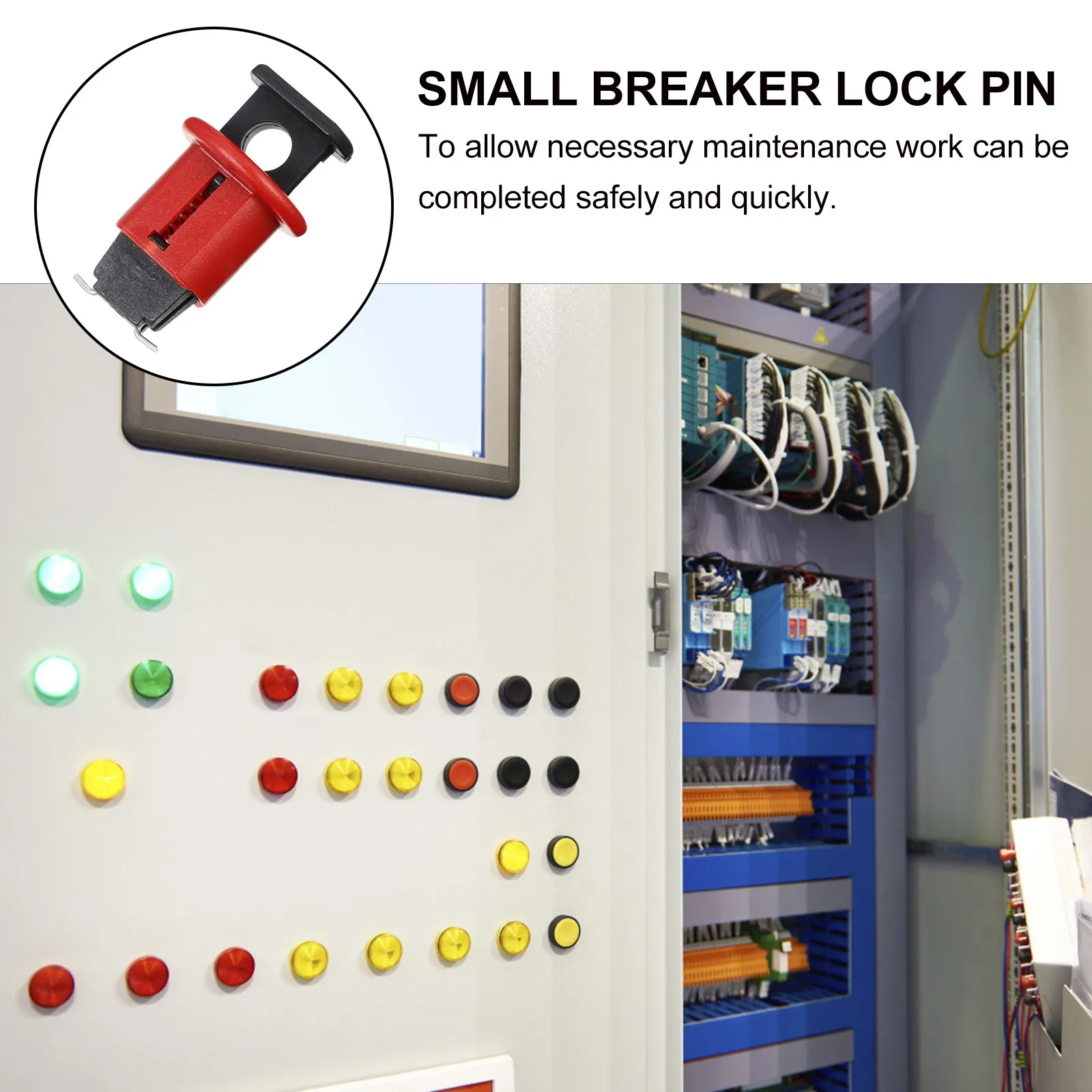 2pcs Breaker Lockout Pin Mcpo Type Circuit Breaker Dual Holes Locking Function Power Structure